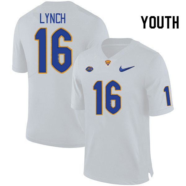 Youth #16 David Lynch Pitt Panthers College Football Jerseys Stitched Sale-White